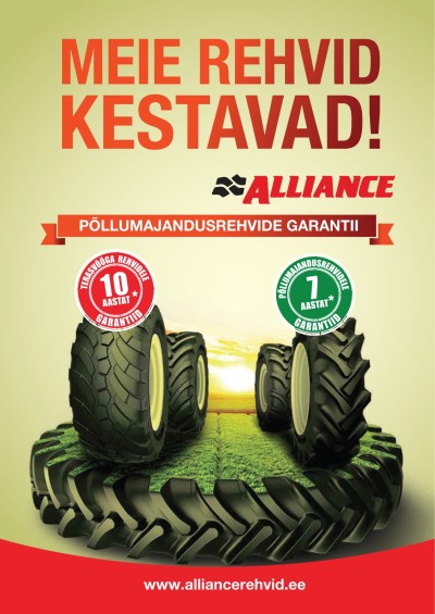 Pika t&ouml;&ouml;eaga rehvid: Alliance Tire Group pikendab garantii 10 aastale